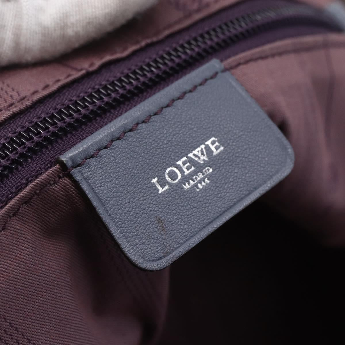 Loewe Anagram handbag Leather, BLUE, LEATHER, Handbag