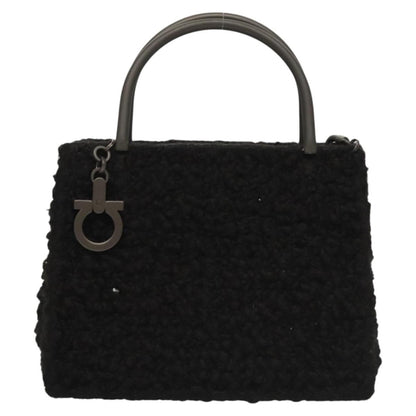 Salvatore Ferragamo Gancini handbag Wool, BLACK, WOOL, Handbag