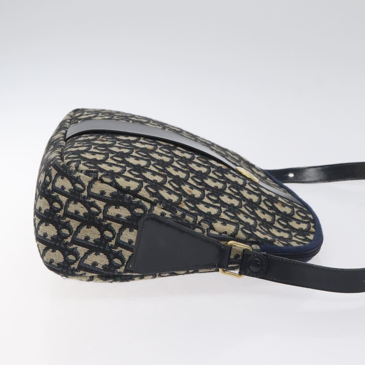 Christian Dior Vintage Trotter Shoulder Bag Canvas, NAVY, CANVAS, Shoulder bag