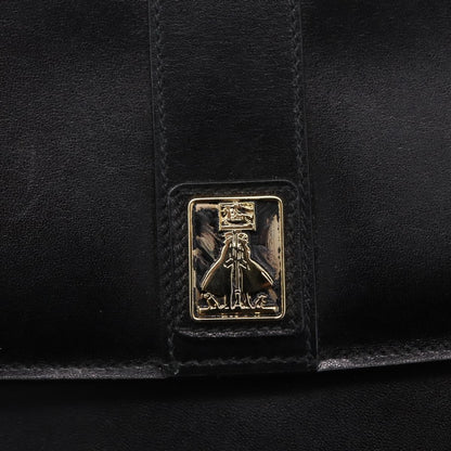 Burberry Vintage Shoulder Bag Leather, BLACK, LEATHER, Shoulder bag