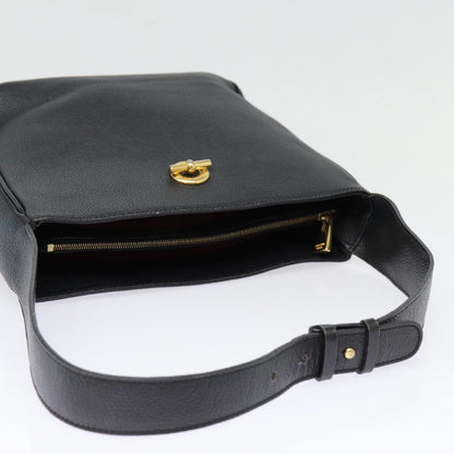 Celine Shoulder Bag Leather, BLACK, LEATHER, Shoulder bag