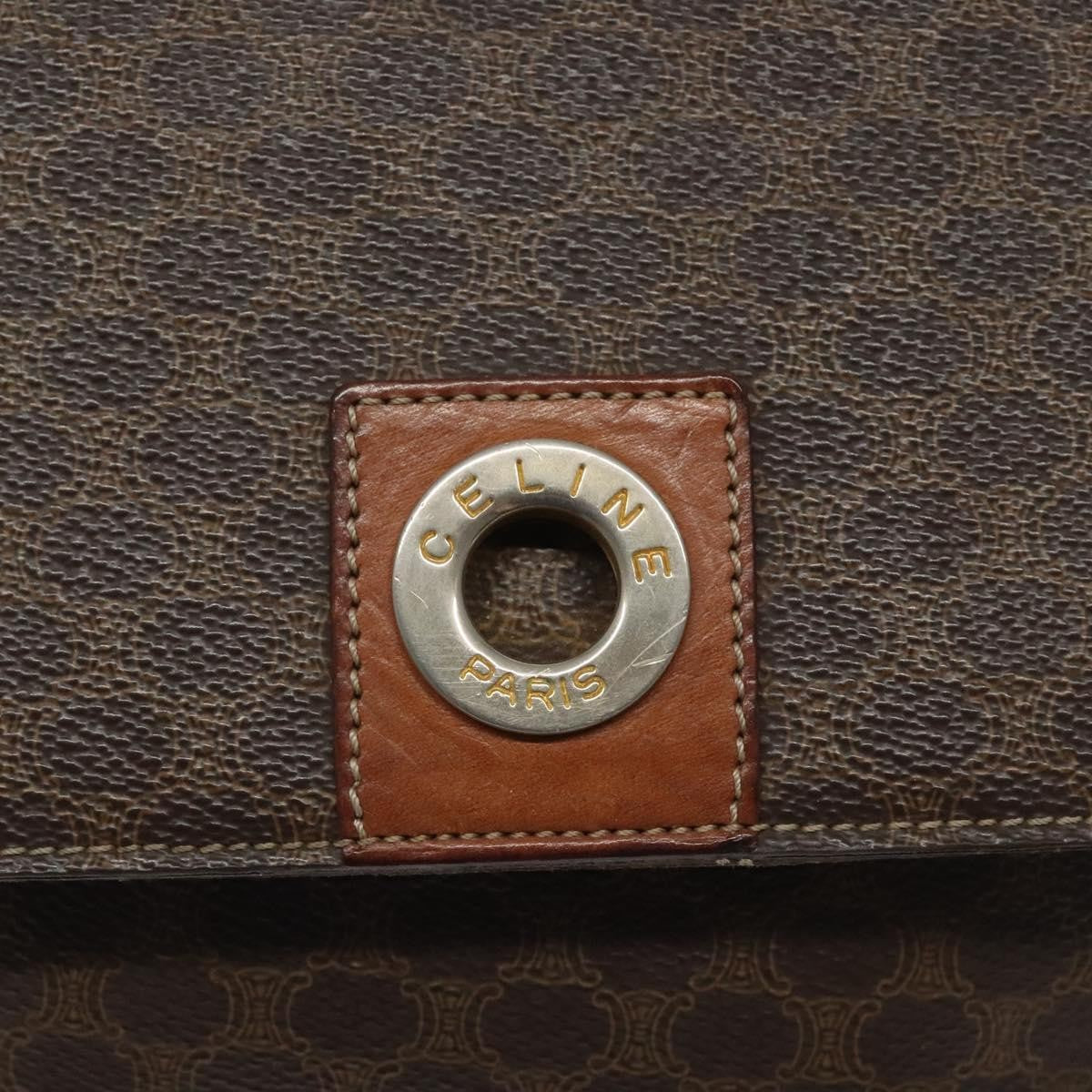 Celine Vintage Macadam Shoulder Bag Canvas, BROWN, CANVAS, Shoulder bag