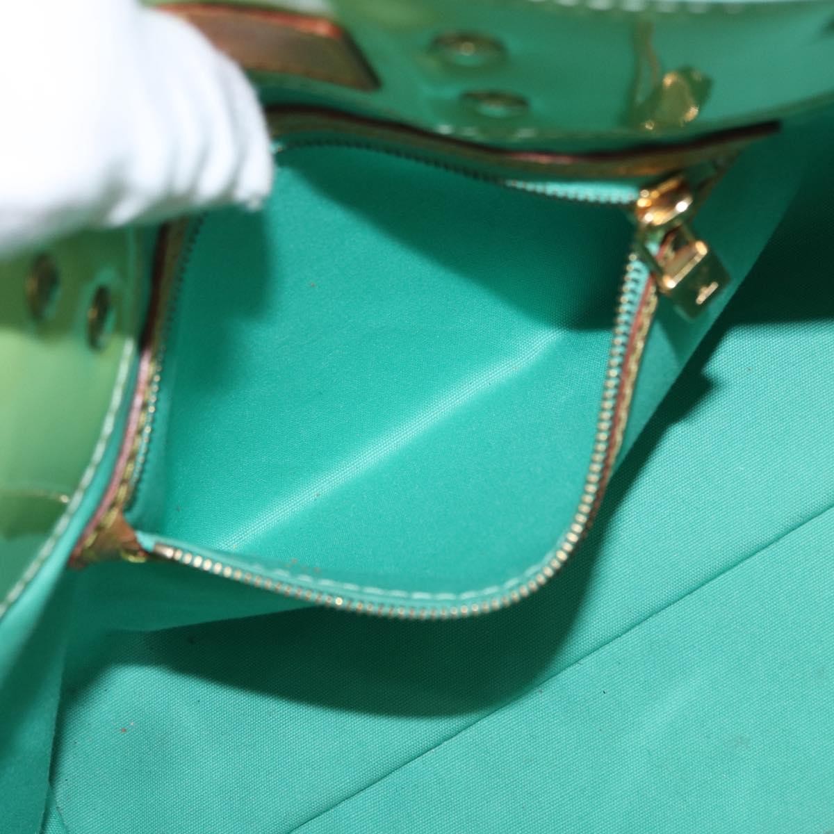 Louis Vuitton Reade Handbag Monogram Vernis, GREEN, PATENT_LEATHER, Tote bag