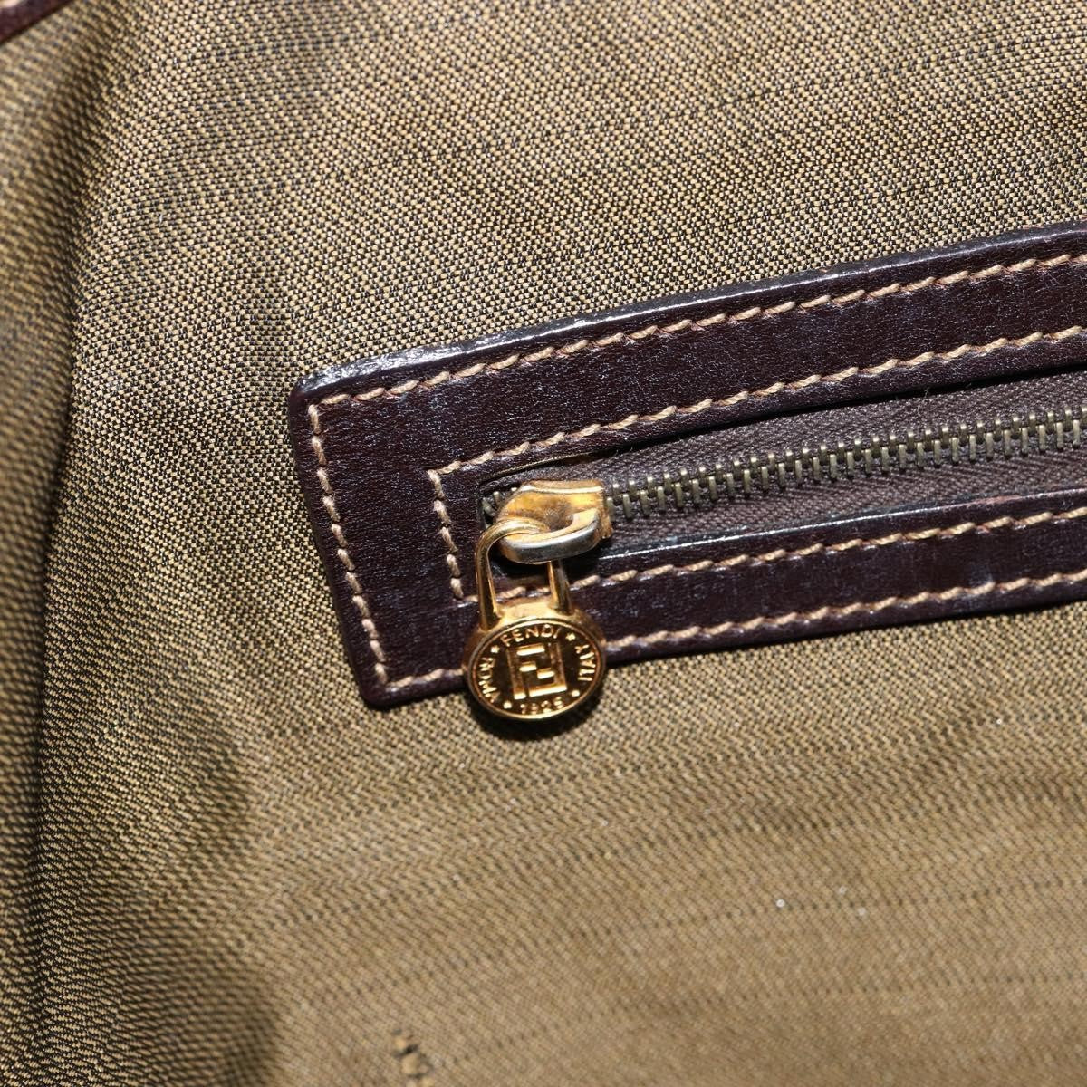 Fendi Vintage Zip Tote Zucca Canvas, BROWN, CANVAS, Tote bag