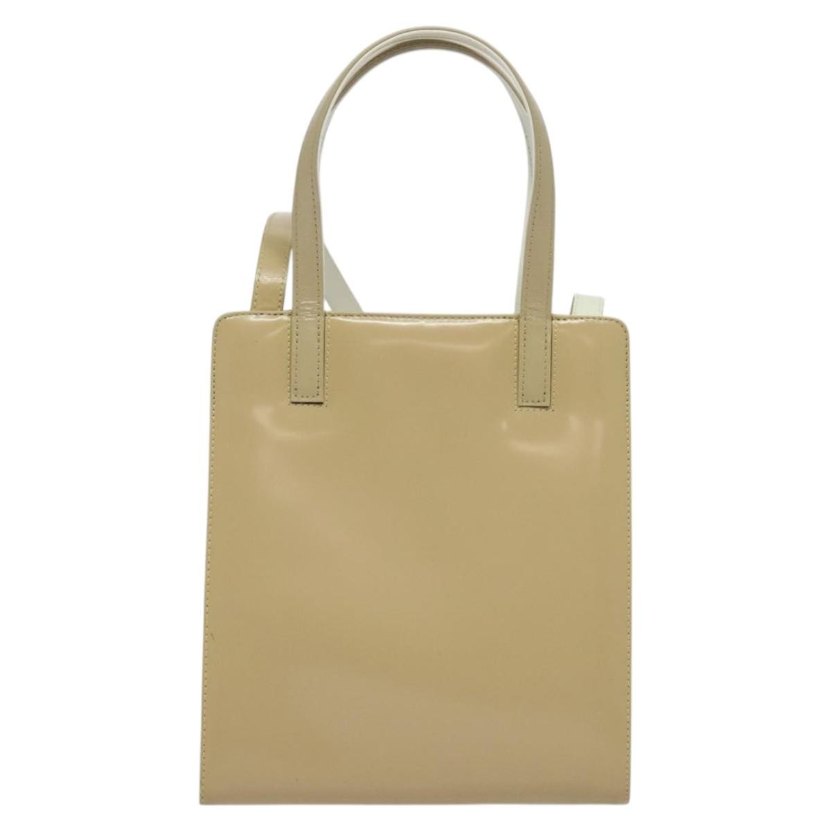Salvatore Ferragamo Gancini handbag Patent leather, BEIGE, PATENT_LEATHER, Handbag