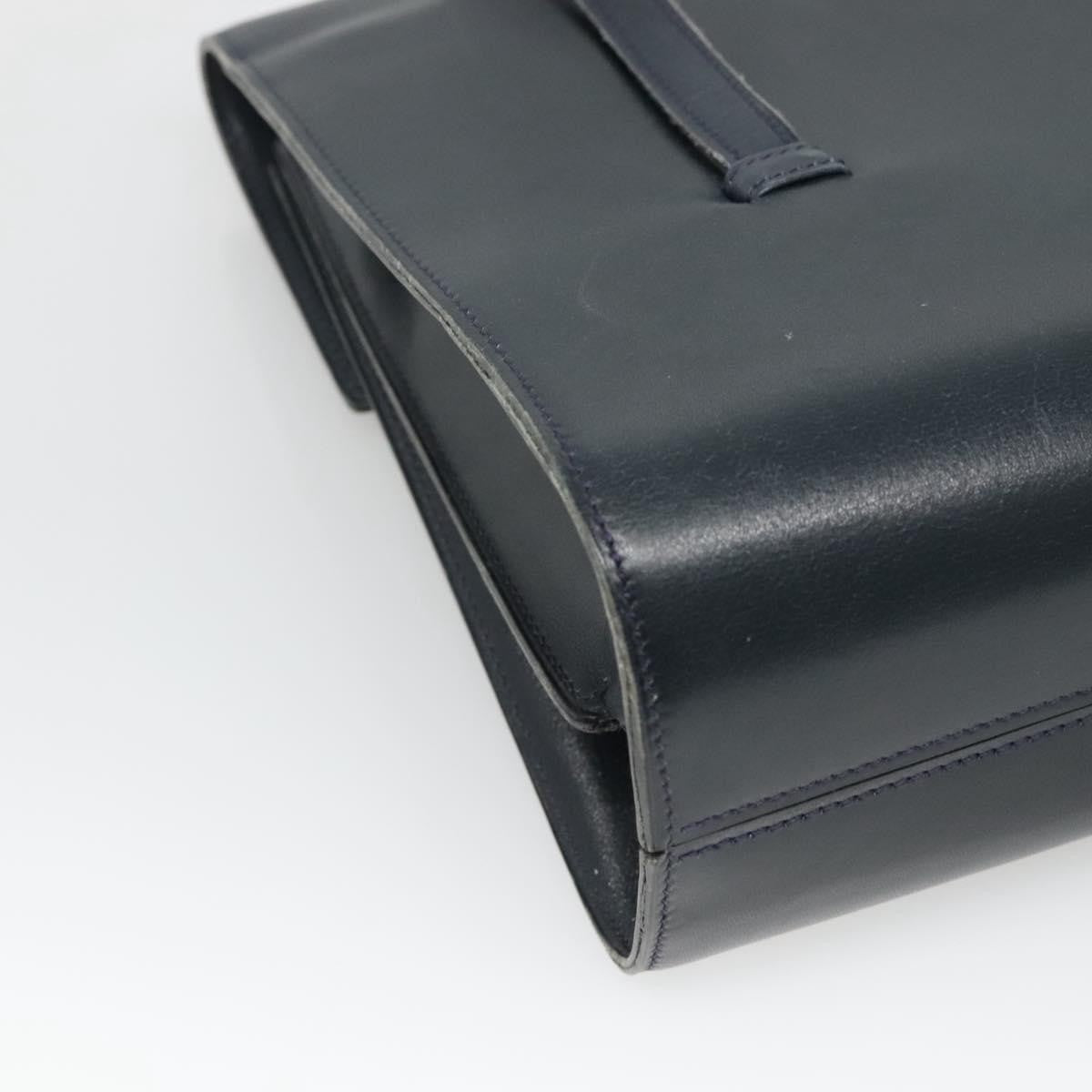 Christian Dior Vintage Handbag Leather, NAVY, LEATHER, Handbag