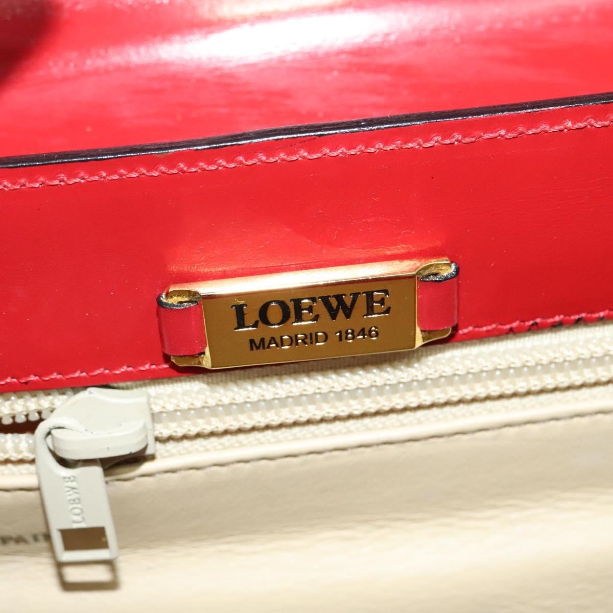 Loewe Anagram handbag Leather, RED, LEATHER, Handbag