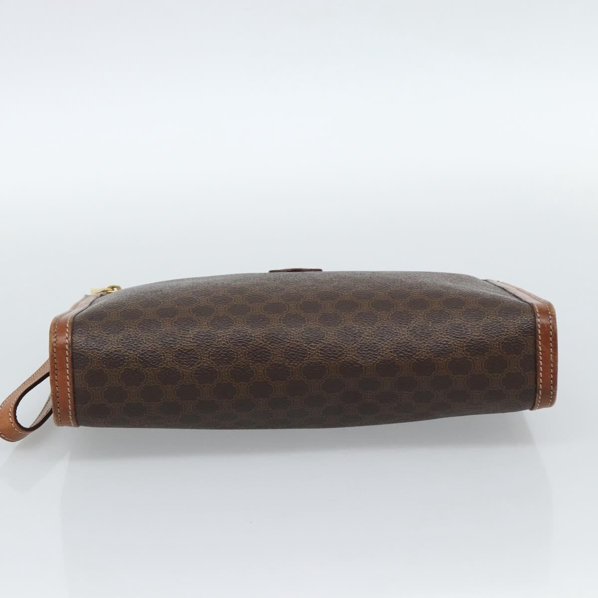 Celine Macadam Pochette Canvas, Brown, Canvas, Clutch