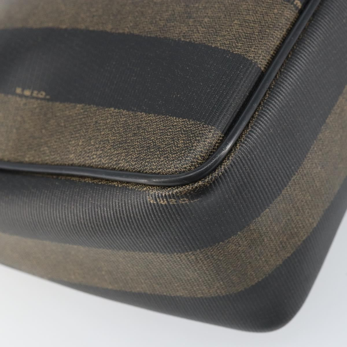 Fendi Vintage Pequin Shoulder bag Pequin, BROWN, CANVAS, Shoulder bag