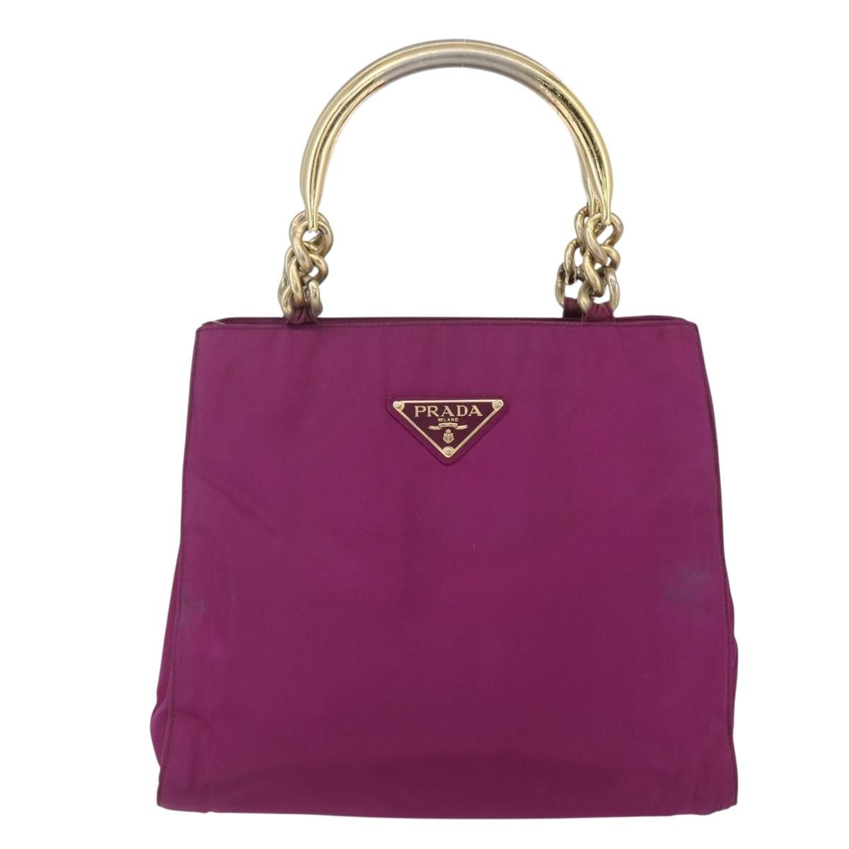 Prada Metal Handles Tote Tessuto, PURPLE, NYLON, Handbag