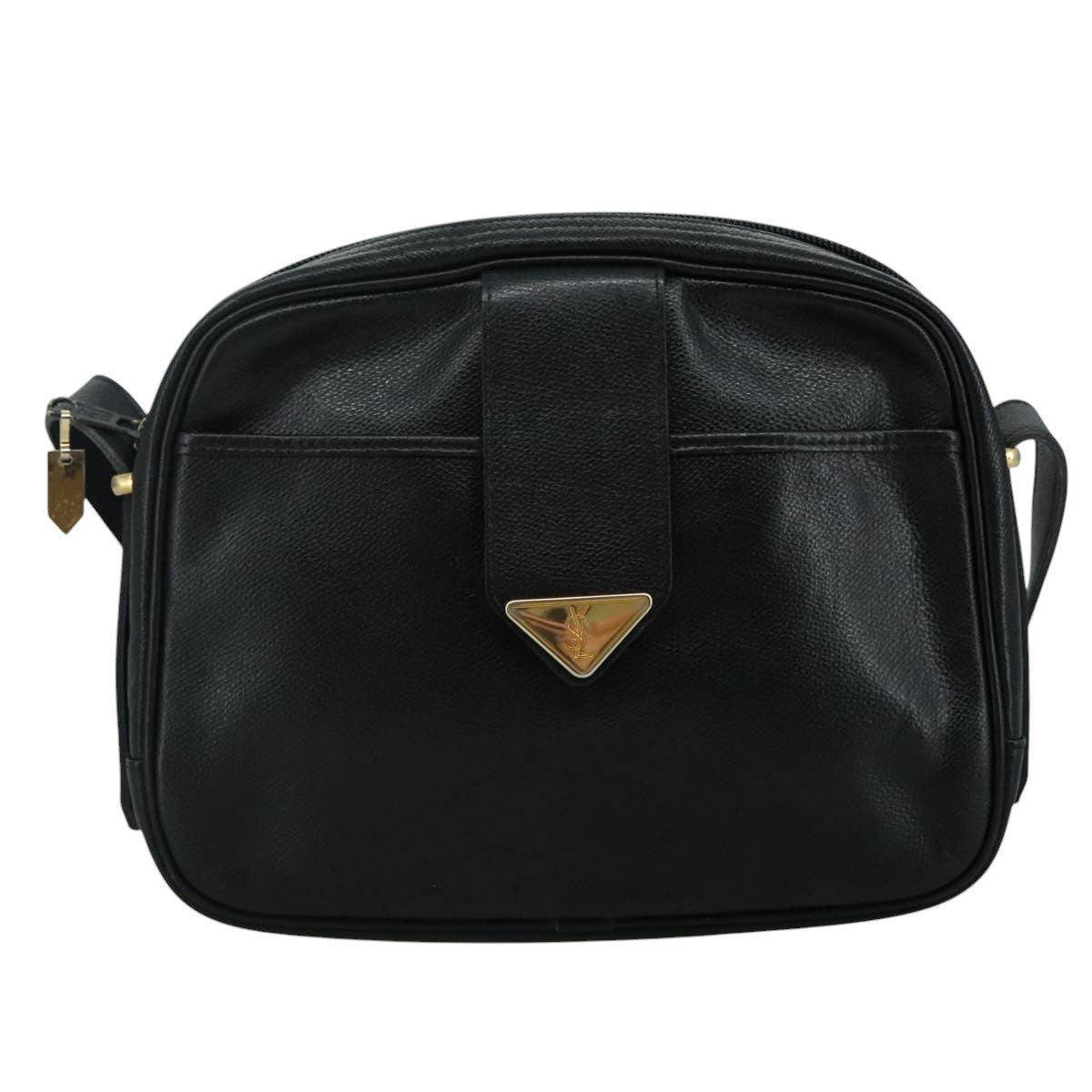 Saint Laurent Vintage Shoulder Bag Leather, BLACK, LEATHER, Shoulder bag