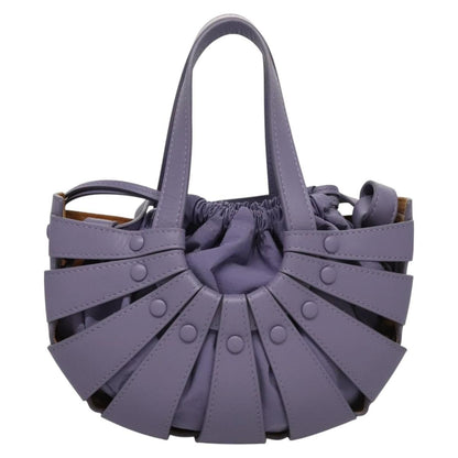 Bottega Veneta Shell Bag Leather, Purple, Leather, Shoulder Bag