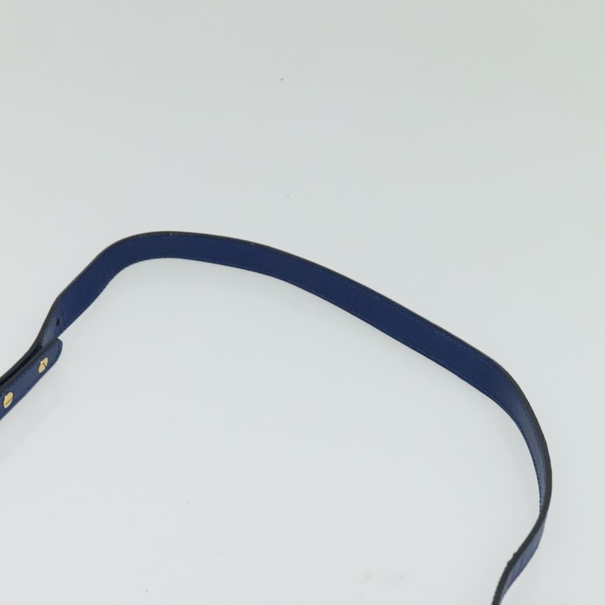 Celine Vintage Circle Logo Crossbody Bag Leather, BLUE, LEATHER, Crossbody bag