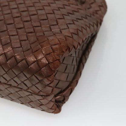 Bottega Veneta Intrecciato Leather, BROWN, LEATHER, Handbag