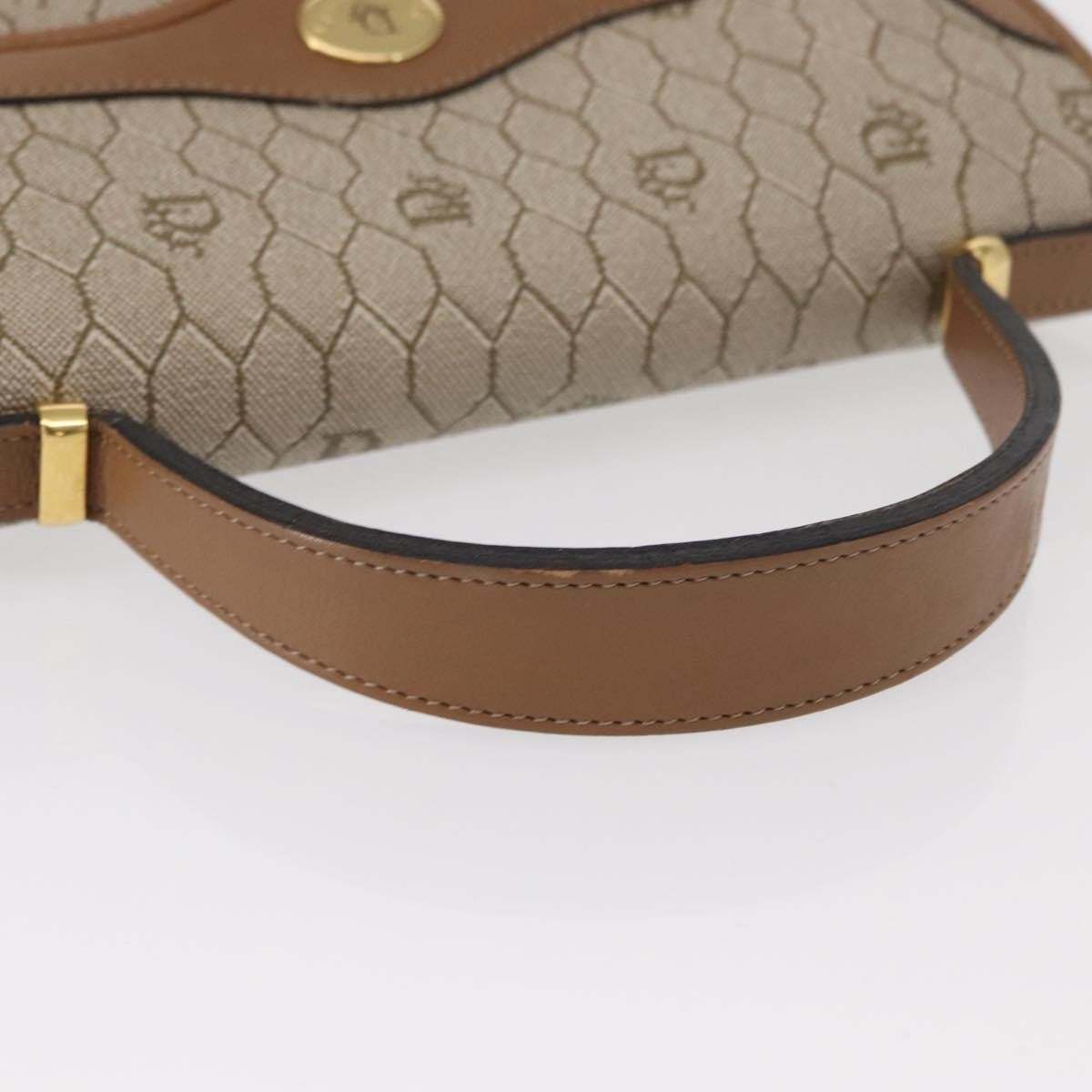 Christian Dior Vintage Honeycomb Handbag Canvas Leather, BEIGE, CANVAS, Handbag