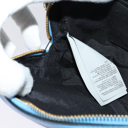 Versace Medusa Icon Front Slip Pocket Camera Bag Quilted Leather, BLUE, LEATHER, Crossbody bag