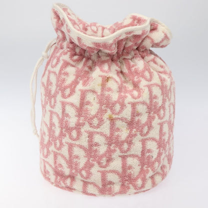 Christian Dior Vintage Trotter Pouch Pile, PINK, COTTON, Clutche & pouche