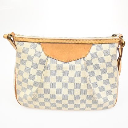 Louis Vuitton Siracusa Handbag Damier, WHITE, CANVAS, Shoulder bag