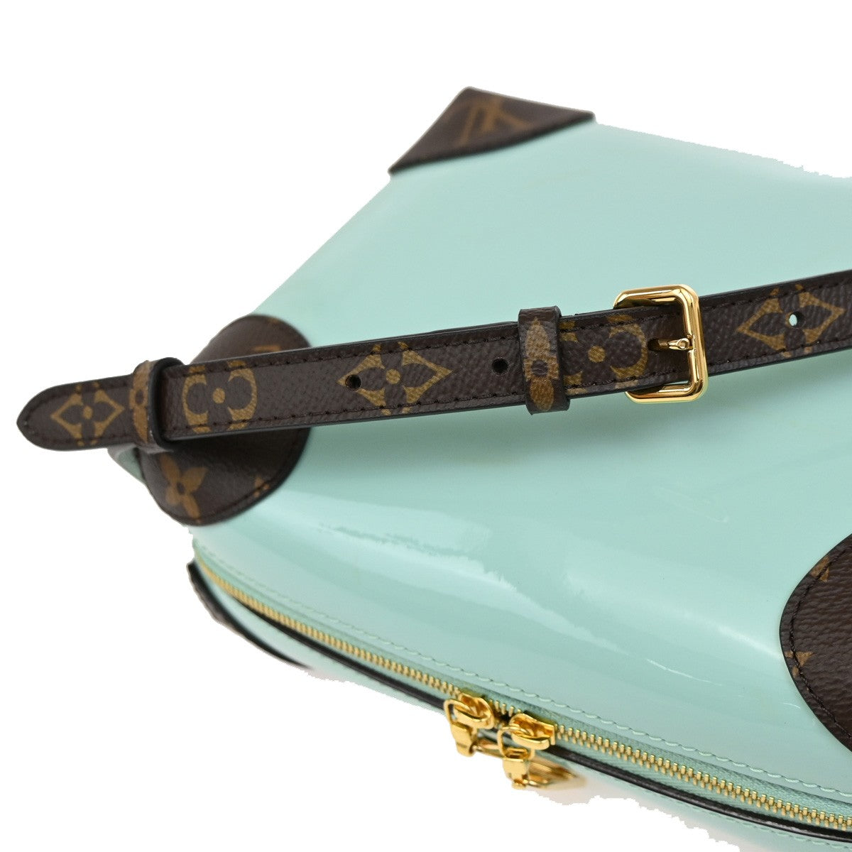 Louis Vuitton Venice Handbag Vernis with Monogram Canvas, GREEN, PATENT_LEATHER, Shoulder bag