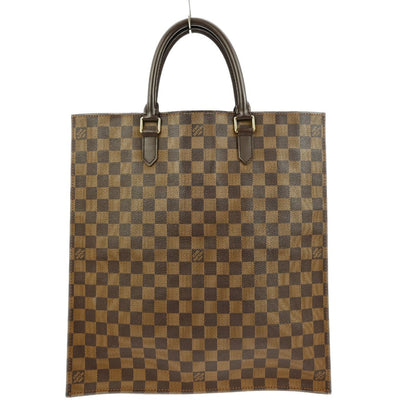 Louis Vuitton Sac Plat Bag Damier, BROWN, CANVAS, Tote bag