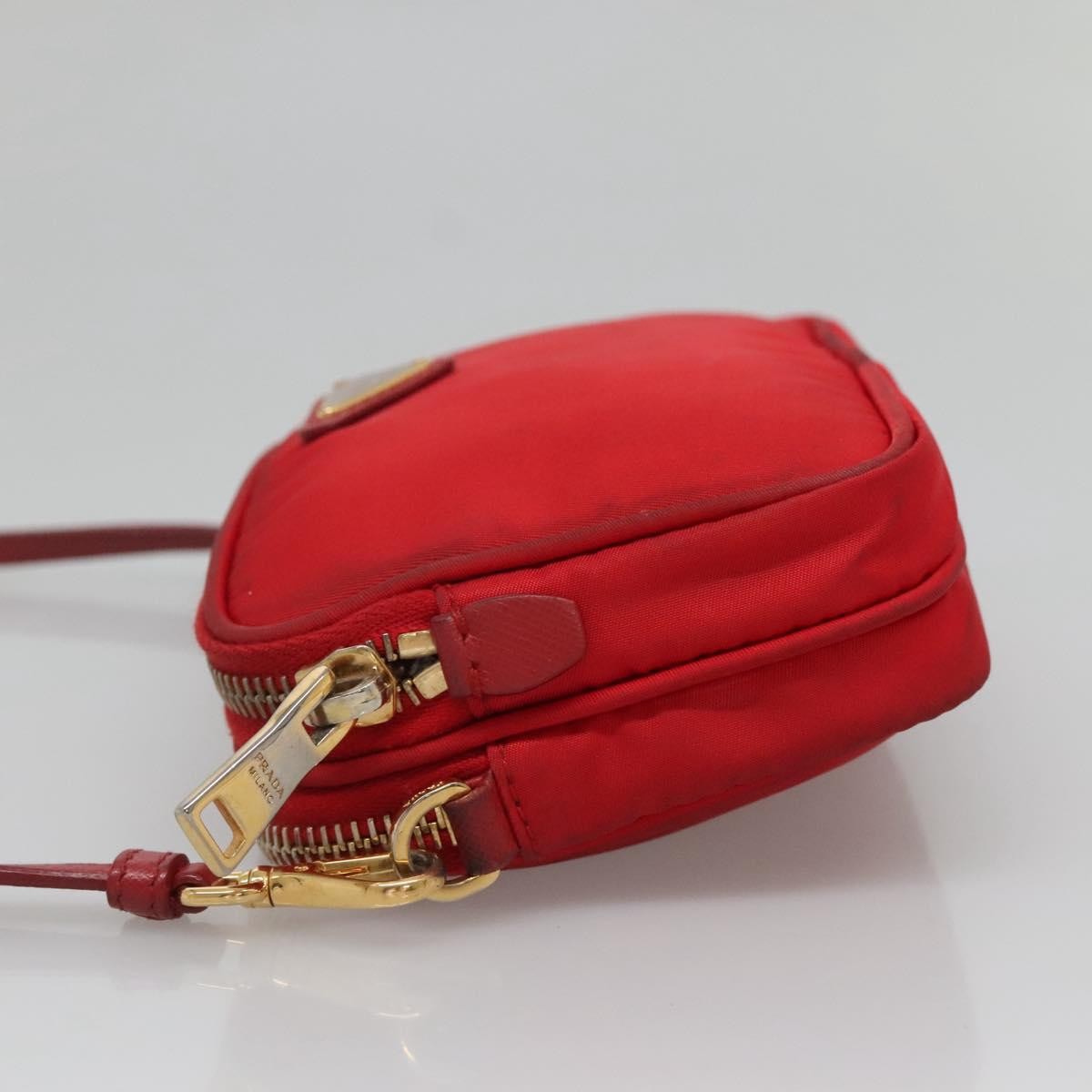 Prada Double Zip Shoulder Bag Nylon, RED, NYLON, Shoulder bag