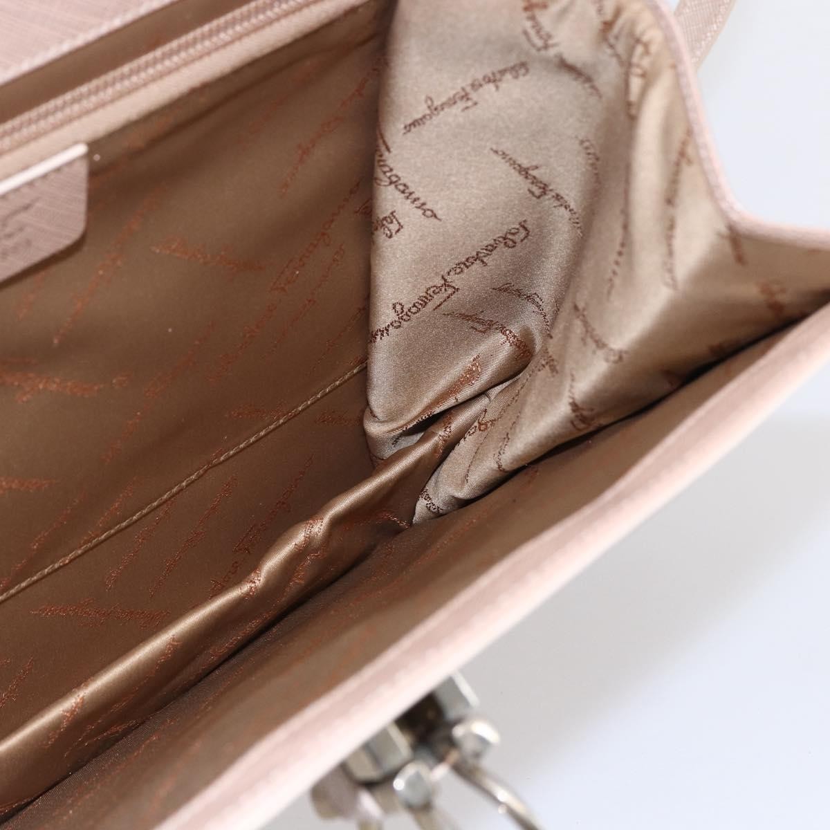 Salvatore Ferragamo Gancini handbag Leather, PINK, LEATHER, Handbag