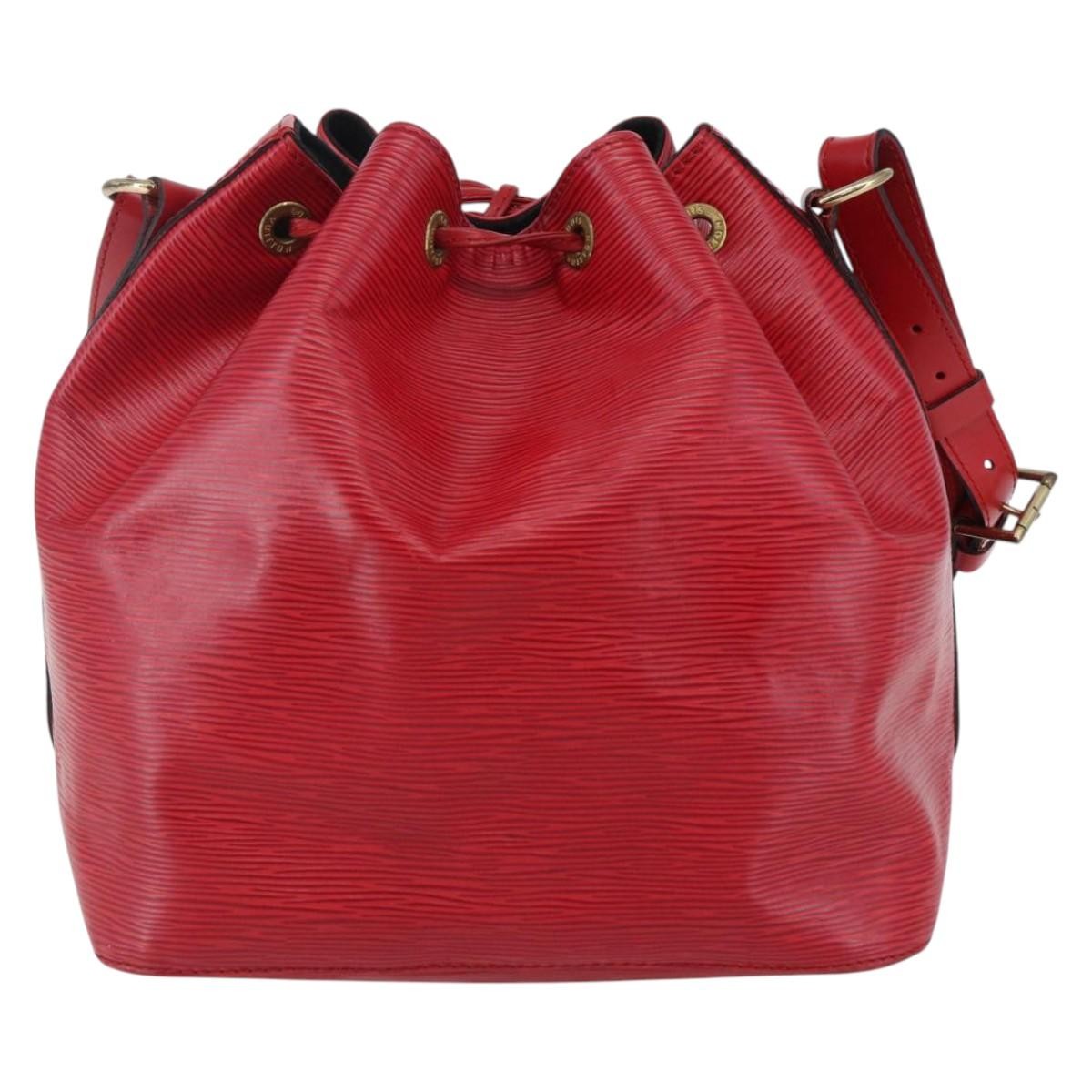 Louis Vuitton Petit Noe Handbag Epi Leather, RED, LEATHER, Handbag