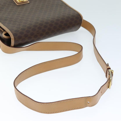 Celine Macadam Shoulder Bag PVC Leather, BROWN, CANVAS, Shoulder bag