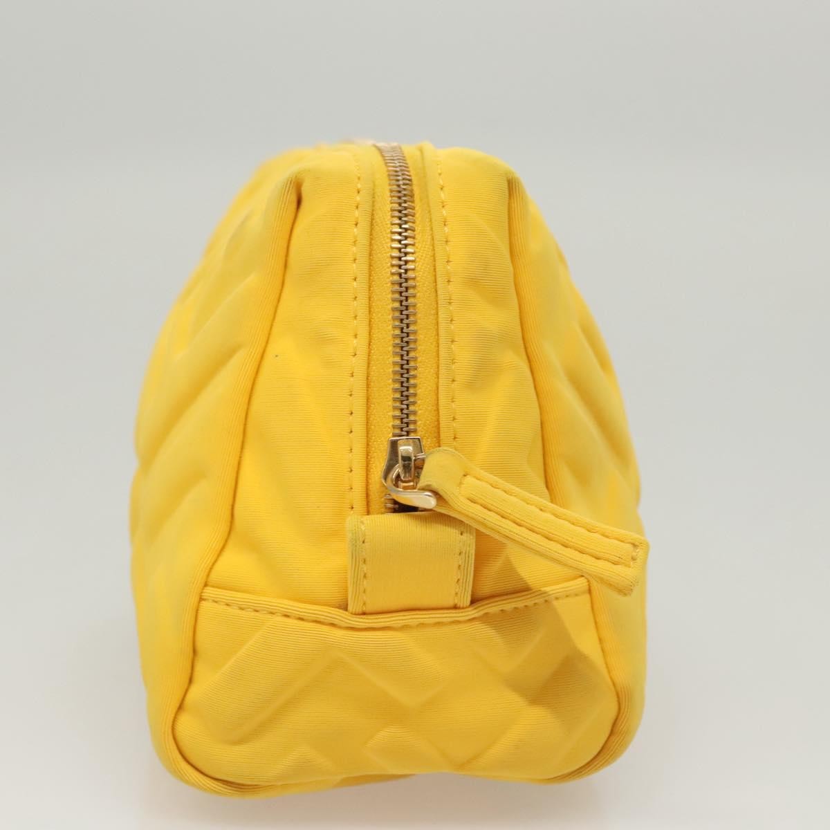 Fendi Vintage Toiletry Pouch Nylon, YELLOW, NYLON, Clutche & pouche