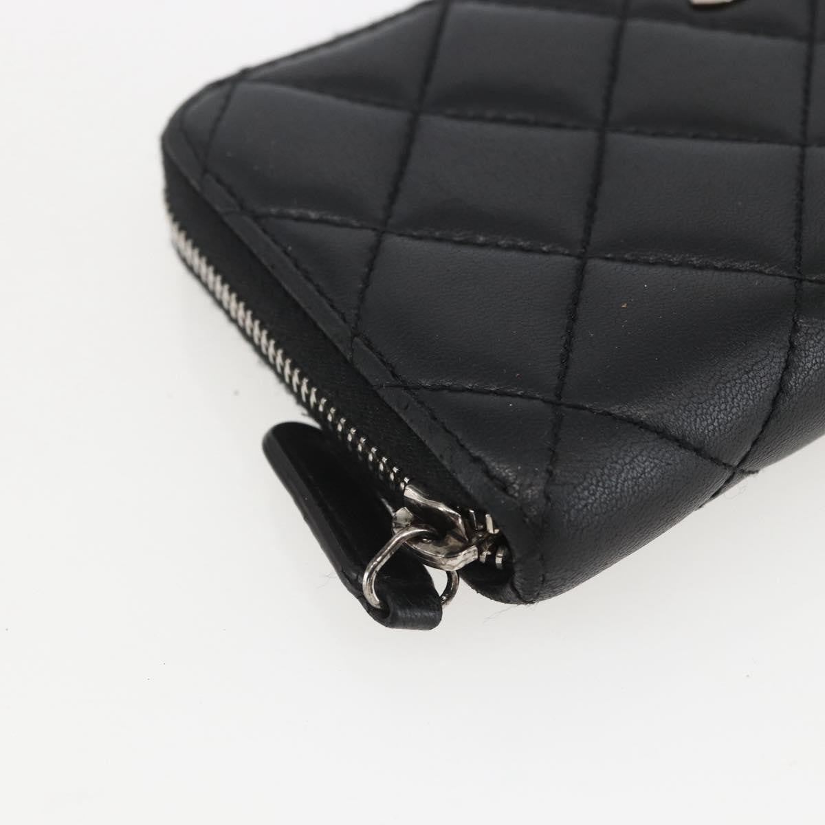 Chanel Zip Around Organizer Wallet Quilted Lambskin, BLACK, LEATHER, Wallets