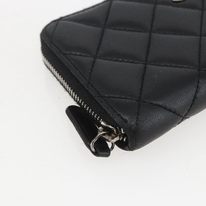 Chanel Zip Around Organizer Wallet Quilted Lambskin, BLACK, LEATHER, Wallets