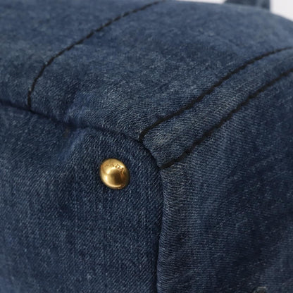 Prada Canapa Convertible Tote Denim, BLUE, DENIM_JEANS, Tote bag