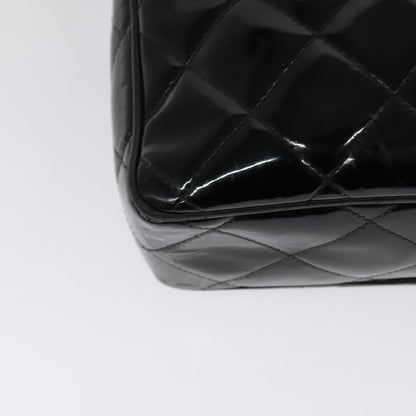 Chanel Vintage Square Front Pocket Camera Bag Quilted Patent, BLACK, PATENT_LEATHER, Shoulder bag