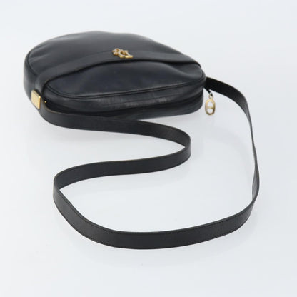 Christian Dior Vintage Shoulder Bag Leather, NAVY, LEATHER, Shoulder bag