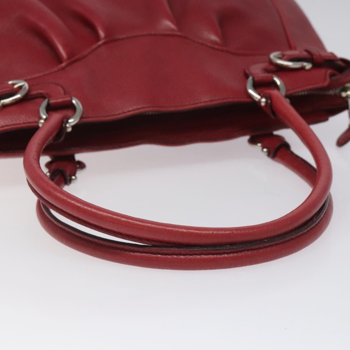 Salvatore Ferragamo Gancini handbag Leather, RED, LEATHER, Handbag