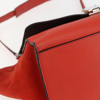 Celine Trapeze Bag Leather, RED, LEATHER, Handbag