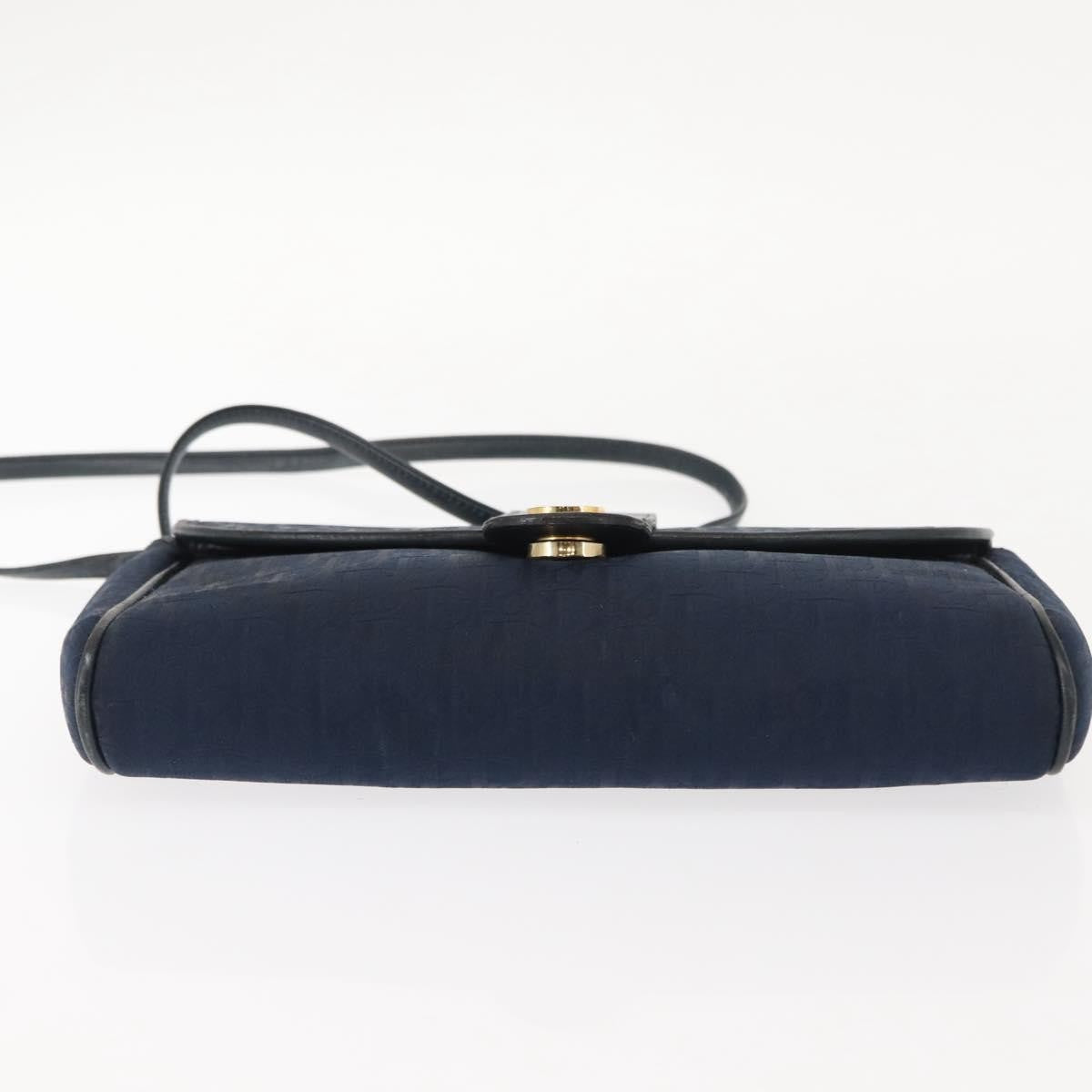 Christian Dior Vintage Trotter Shoulder Bag Canvas, NAVY, CANVAS, Shoulder bag