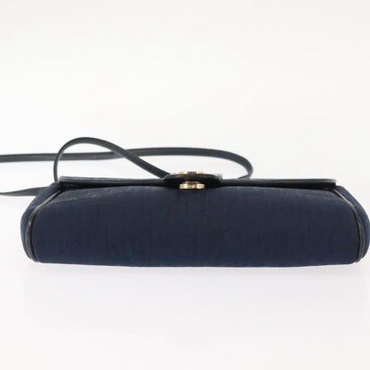 Christian Dior Vintage Trotter Shoulder Bag Canvas, NAVY, CANVAS, Shoulder bag