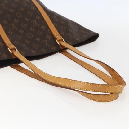 Louis Vuitton Shopping Sac Handbag Monogram Canvas, BROWN, CANVAS, Tote bag