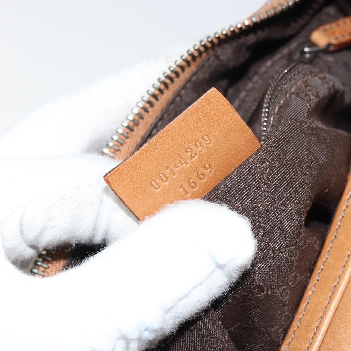 Gucci Vintage Handbag Leather, BROWN, LEATHER, Handbag