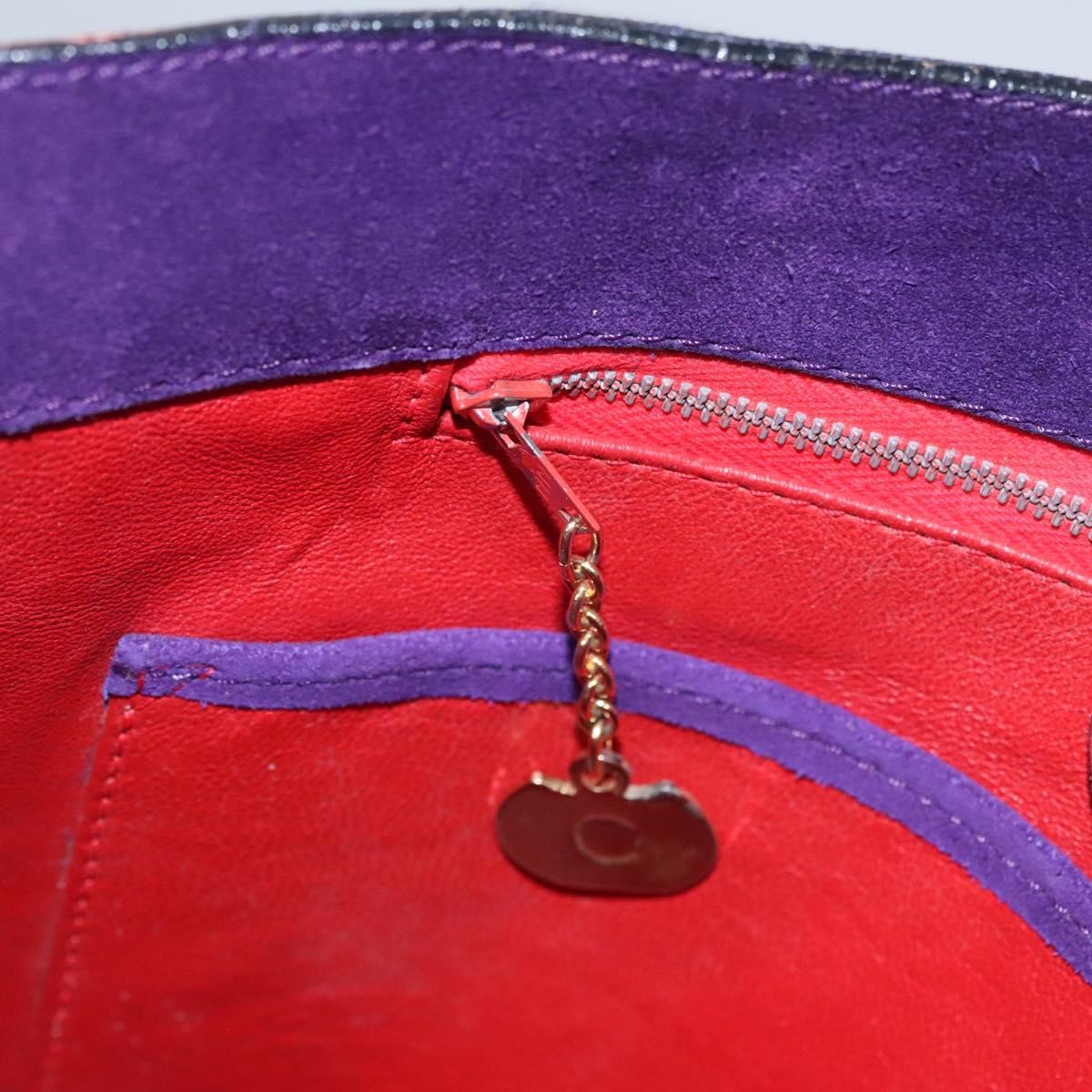 Celine Circle logo Suede and Leather, PURPLE, SUEDE, Shoulder bag