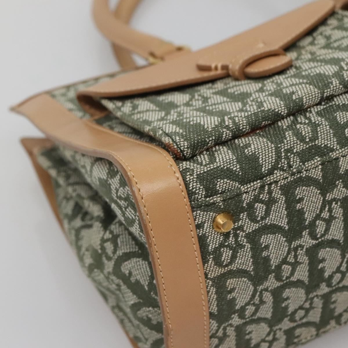 Christian Dior Vintage Trotter Double Pocket Tote Diorissimo Canvas, KHAKI, CANVAS, Tote bag