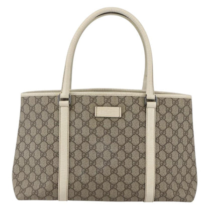 Gucci Joy Tote GG Coated Canvas with Leather, BEIGE, PVC, Tote bag
