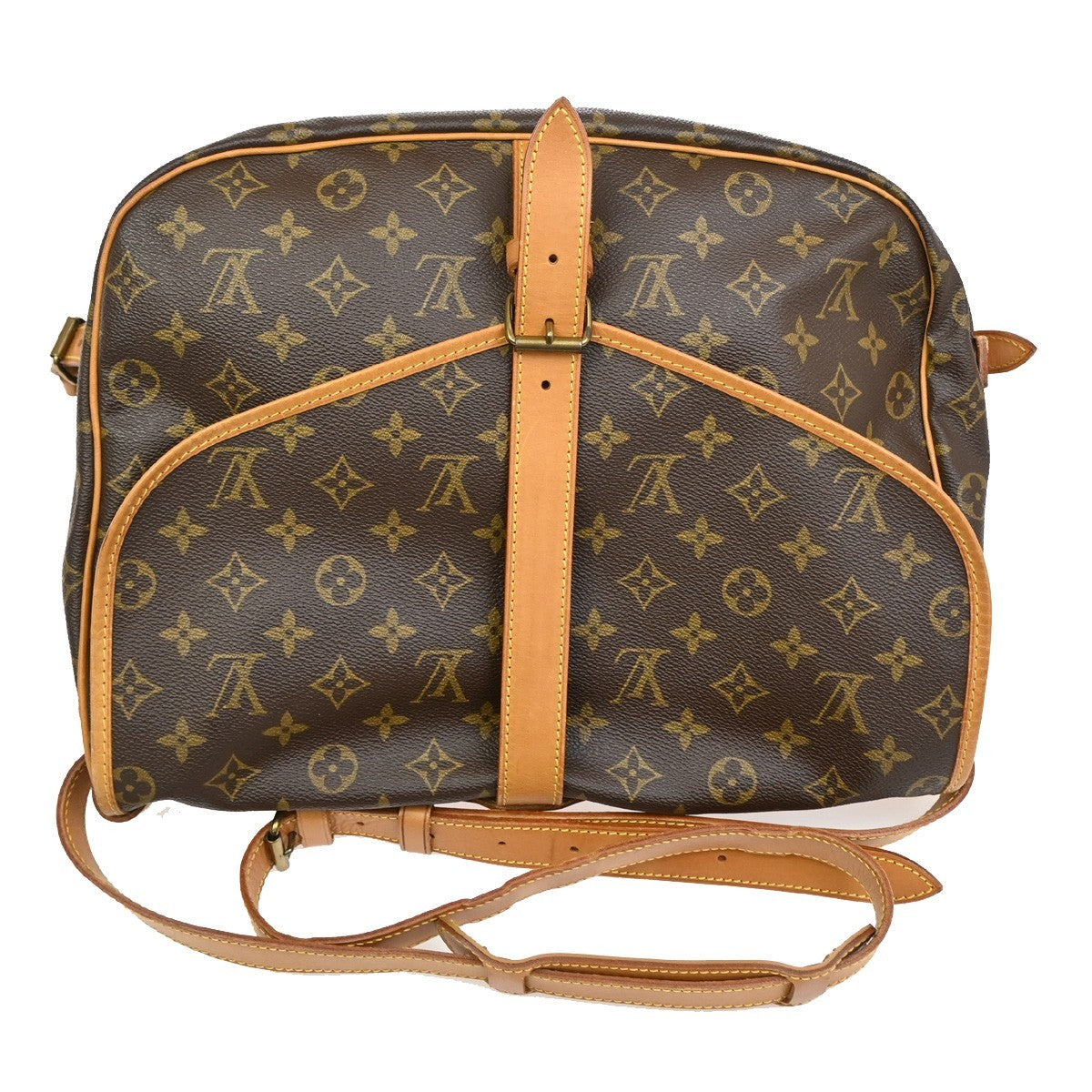 Louis Vuitton Saumur Handbag Monogram Canvas, BROWN, CANVAS, Shoulder bag