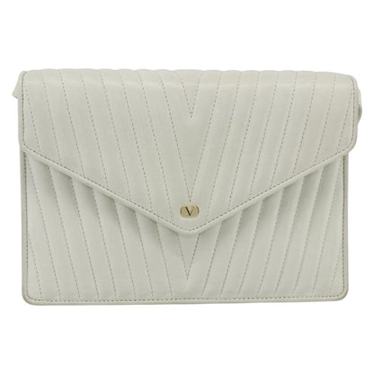 Valentino Garavani Vintage shoulder bag Leather, WHITE, LEATHER, Shoulder bag