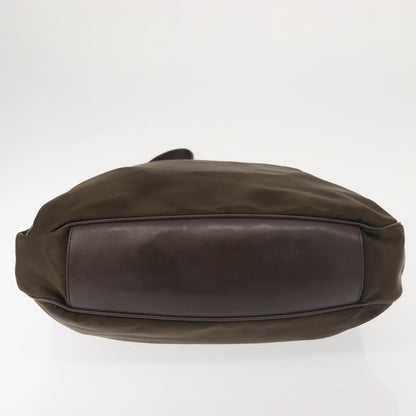 Gucci Sherry bamboo Shoulder Bag Nylon, KHAKI, NYLON, Shoulder bag