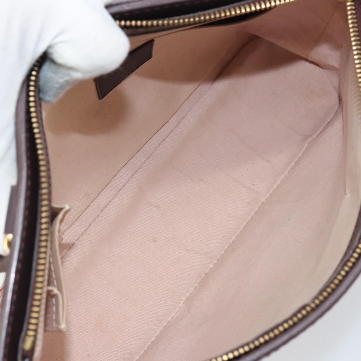 Louis Vuitton Lucille Handbag Mini Lin, RED, CANVAS, Handbag