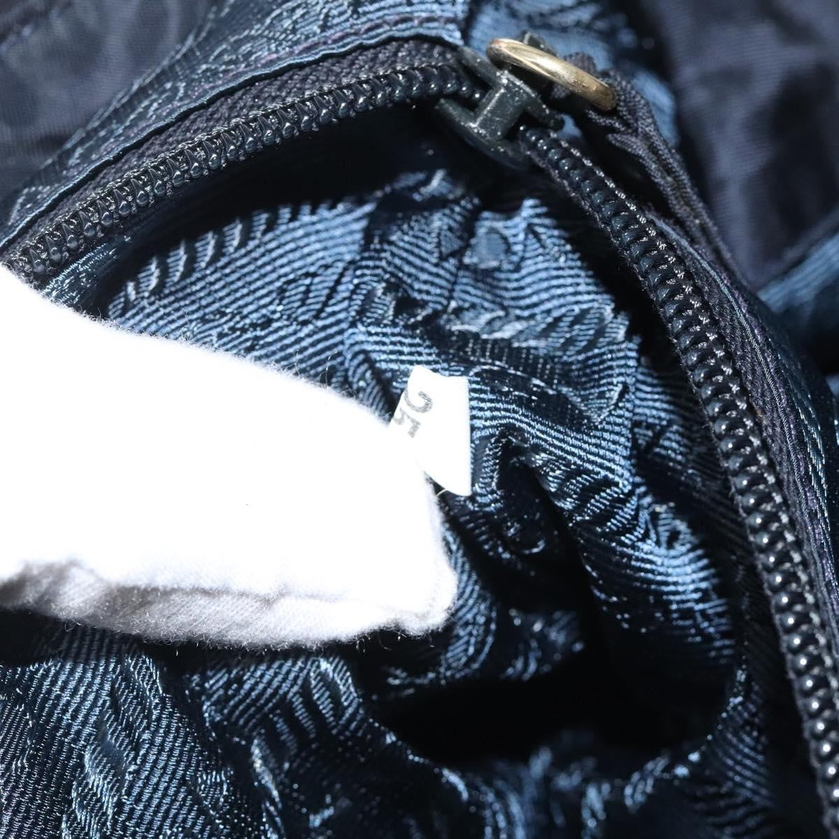 Prada Metal Handles Tote Tessuto, NAVY, NYLON, Tote bag