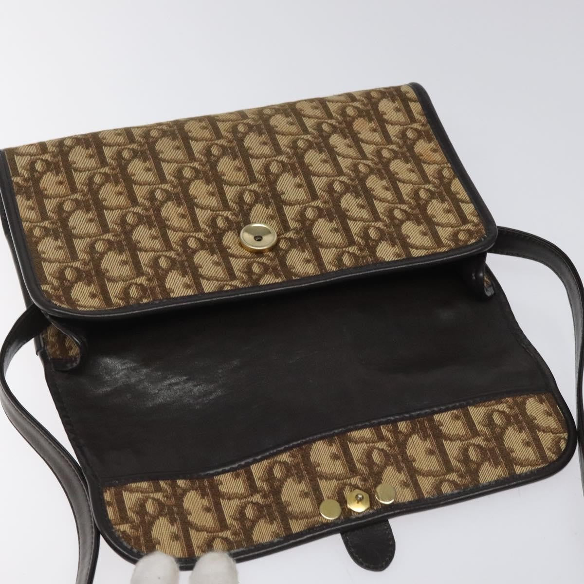 Christian Dior Vintage Trotter Crossbody Bag Diorissimo Coated Canvas, BROWN, CANVAS, Crossbody bag