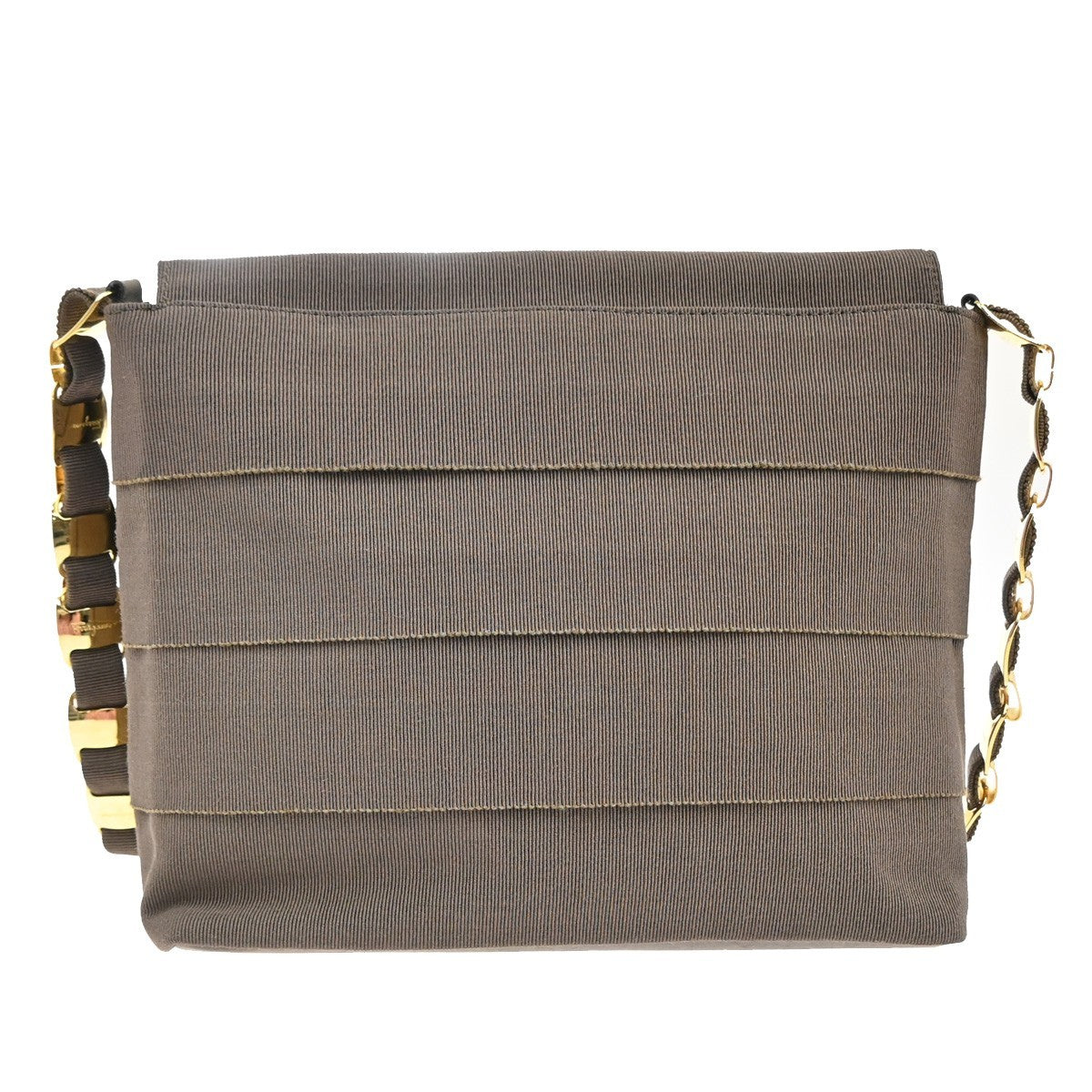 Salvatore Ferragamo Vala Shoulder Bag Canvas, Brown, Canvas, Shoulder Bag